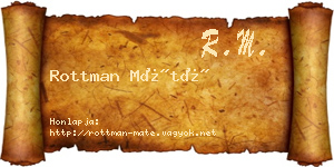 Rottman Máté névjegykártya